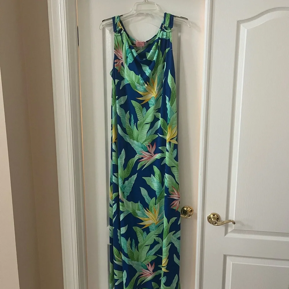 Tommy Bahama Blue and Green Maxi Dress - Picture 1 of 4